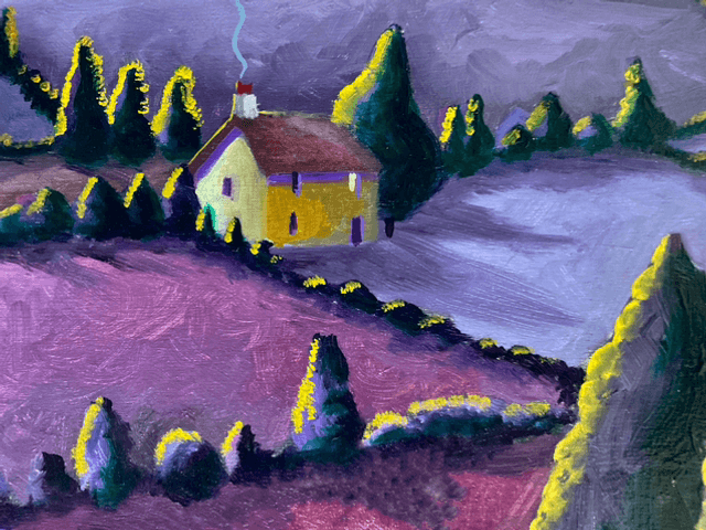 Original Oil Painting Sugar Plum Sky