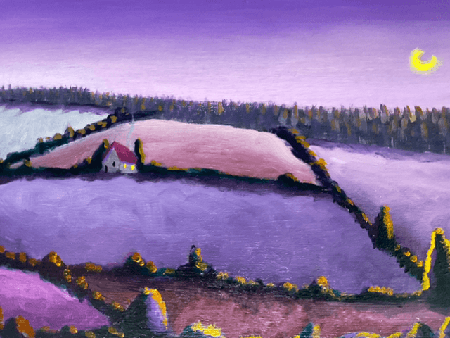 Original Oil Painting Sugar Plum Sky