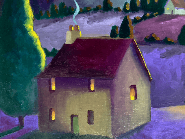 Original Oil Painting Sugar Plum Sky