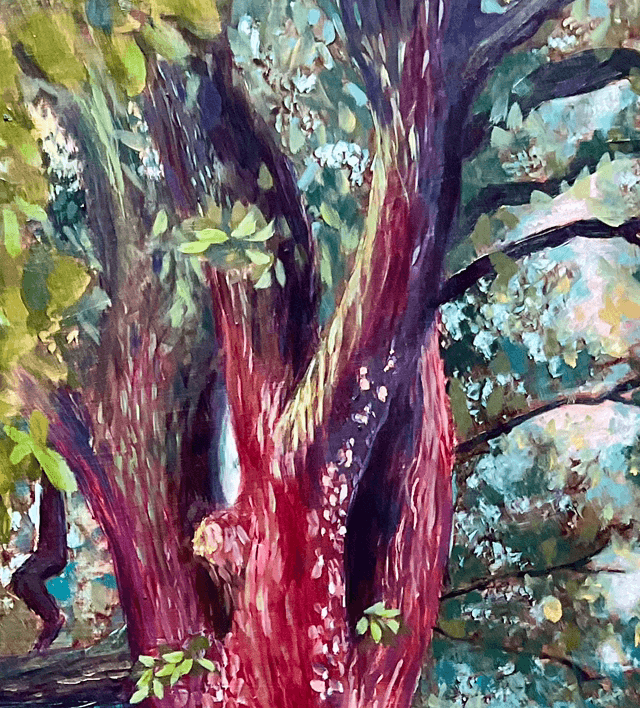 Original Oil Painting, Red Oak