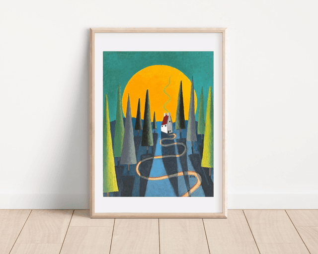 Signed A3 Print of Quirky House