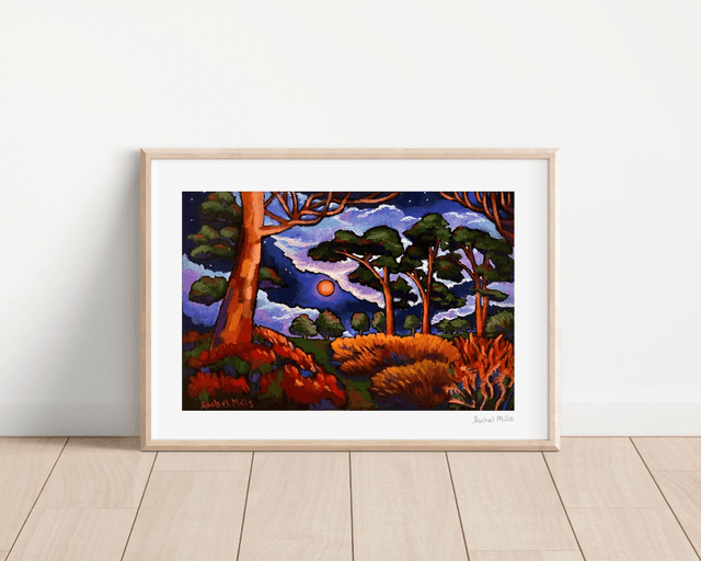 Signed A3 Print of Red Moon Forest