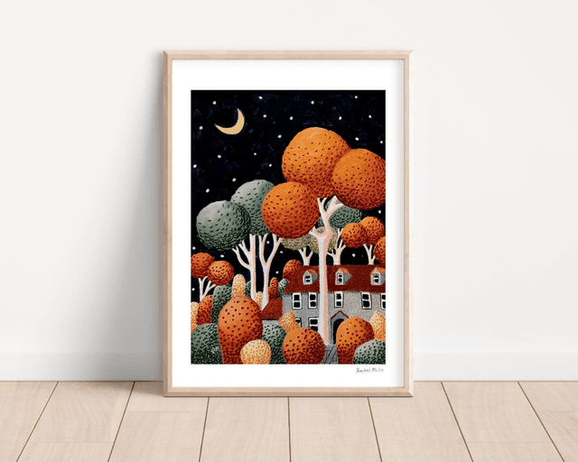 Signed A3 Print of House on Pumpkin Drive